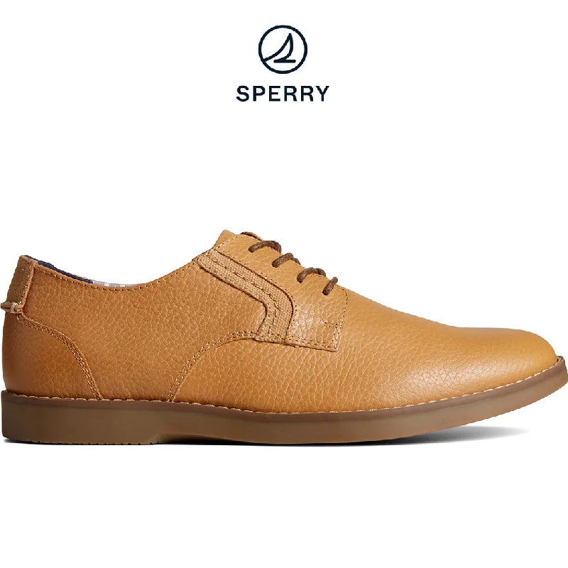 Men's loafers with a memory foam insoleMen's Newman Tumbled Leather Oxford Tan (STS24125)