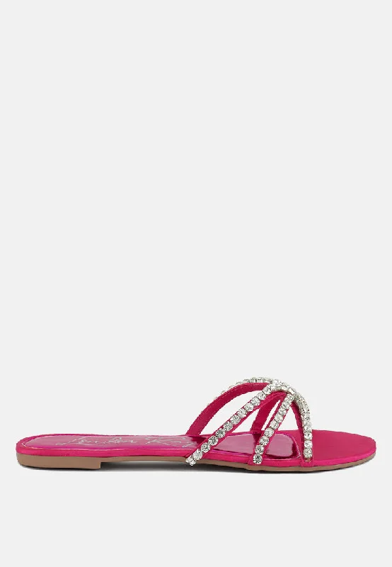 Shock - Absorbing Women's Sandals with a Soft Insole in Black for Active LifestylesMezzie Diamante Embellished Flat Sandals Shock - Absorbing Women's Sandals with a Soft Insole in Black for Active LifestylesMezzie Diamante Embellished Flat Sandals