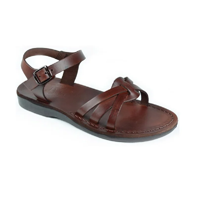 Adjustable Strap Women's Sandals with a Padded Heel in Pink for a Custom FitMiriam - Leather Slingback Buckle Sandal | Brown Adjustable Strap Women's Sandals with a Padded Heel in Pink for a Custom FitMiriam - Leather Slingback Buckle Sandal | Brown