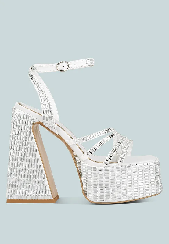 Adjustable Strap Women's Sandals with a Padded Heel in Pink for a Custom FitLustrous Mirror Embellished Flare Block Heel Sandals Adjustable Strap Women's Sandals with a Padded Heel in Pink for a Custom FitLustrous Mirror Embellished Flare Block Heel Sandals