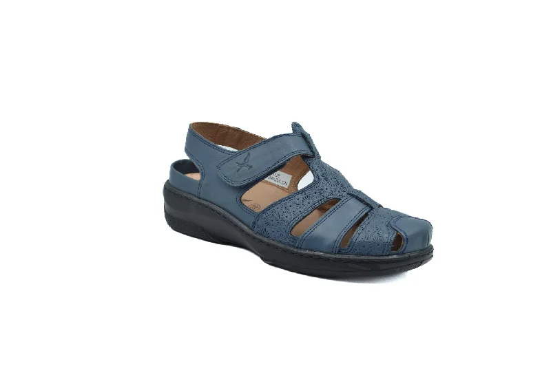 Women's Cork - Soled Espadrille Sandals with a Rope - Trimmed Upper in Navy for a Summer VibePORTOFINO ND-5129 Women's Cork - Soled Espadrille Sandals with a Rope - Trimmed Upper in Navy for a Summer VibePORTOFINO ND-5129