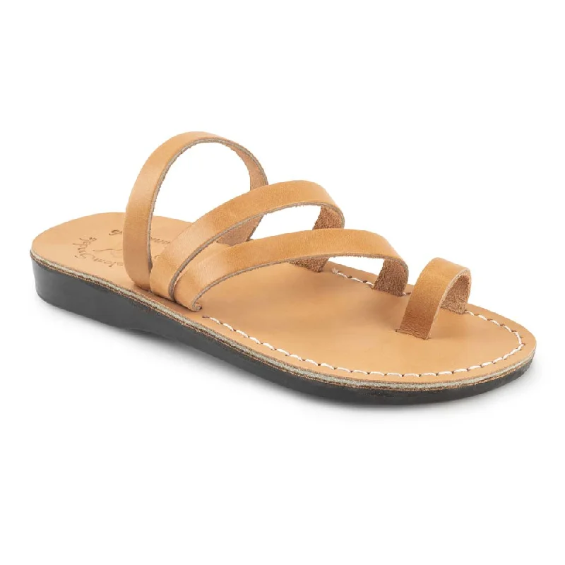 Women's Leather - Strapped Sandals with a Braided Detail in Brown for a Rustic AppealNora - Leather Strappy Flat Sandal | Tan Women's Leather - Strapped Sandals with a Braided Detail in Brown for a Rustic AppealNora - Leather Strappy Flat Sandal | Tan