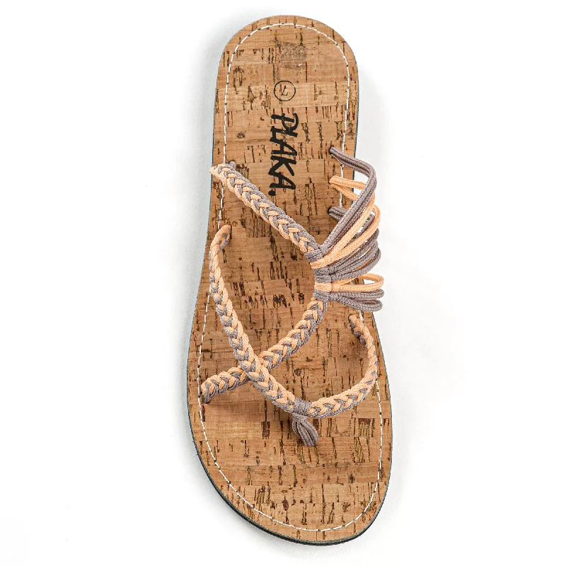 Women's Leather - Strapped Sandals with a Braided Detail in Brown for a Rustic AppealOceanside Beach Flip Flops for Women | Peach Brazilian Sand Women's Leather - Strapped Sandals with a Braided Detail in Brown for a Rustic AppealOceanside Beach Flip Flops for Women | Peach Brazilian Sand