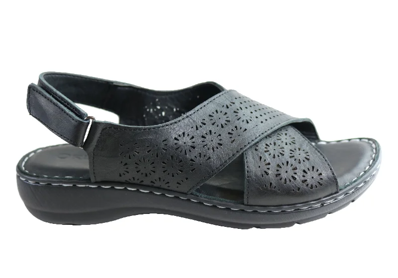 Men's sandals with a toe post designOrizonte Audrey Womens European Leather Comfortable Cushioned Sandals
