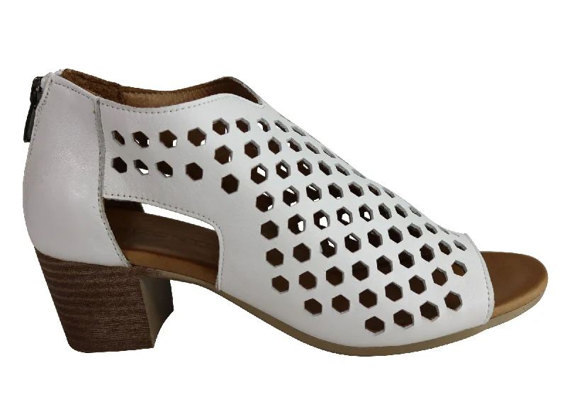 Men's sandals with a pointed toe for a stylish lookOrizonte Kadi Womens European Comfortable Leather Mid Heel Sandals