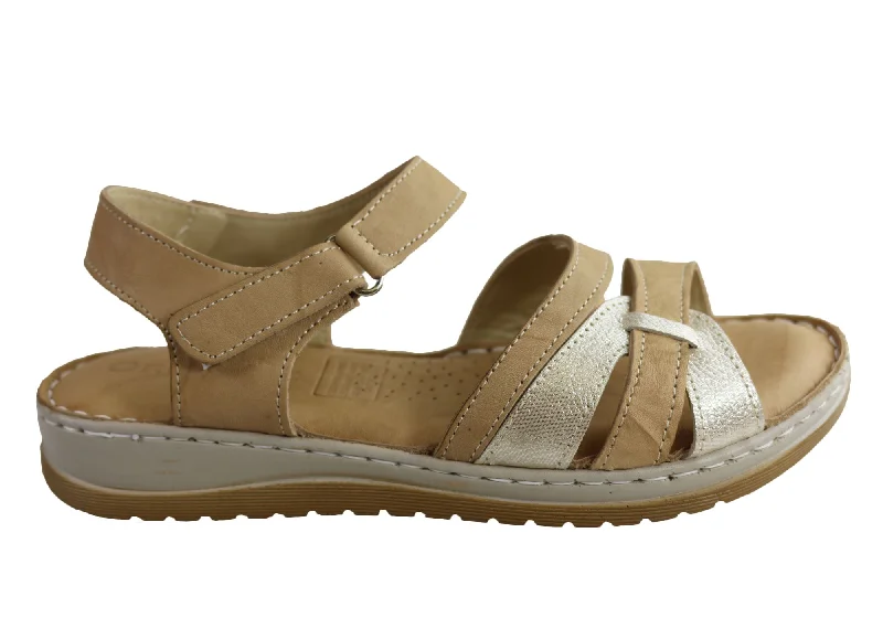 Men's sandals with a removable insole for cleaningOrizonte Strive Womens European Leather Comfortable Cushioned Sandals