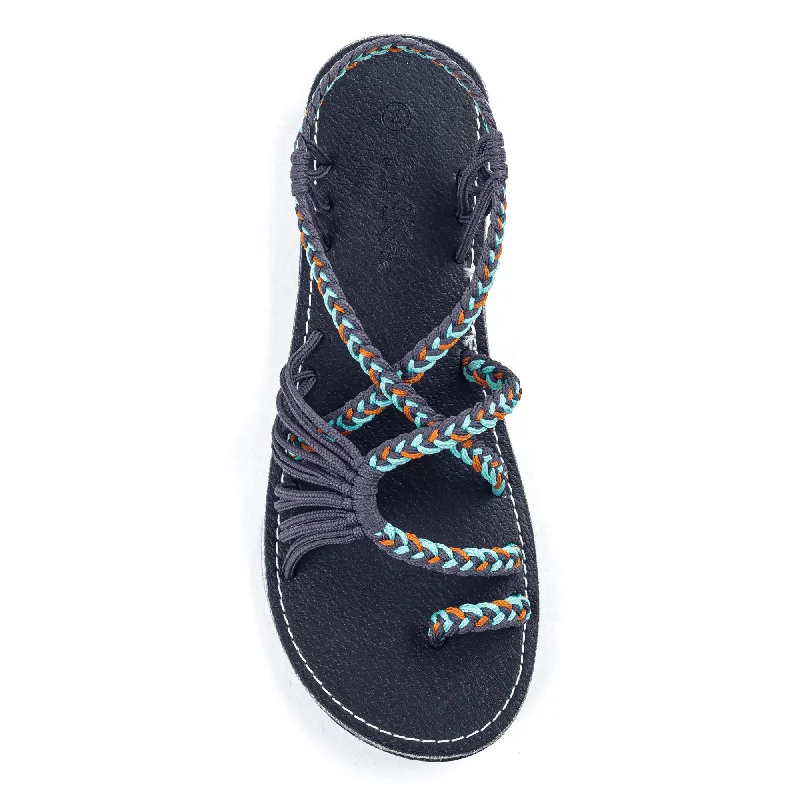 Waterproof Women's Rubber Beach Sandals with Arch Support in Blue for Water ActivitiesPalm Leaf Flat Women's Sandals | Aqua Waterproof Women's Rubber Beach Sandals with Arch Support in Blue for Water ActivitiesPalm Leaf Flat Women's Sandals | Aqua