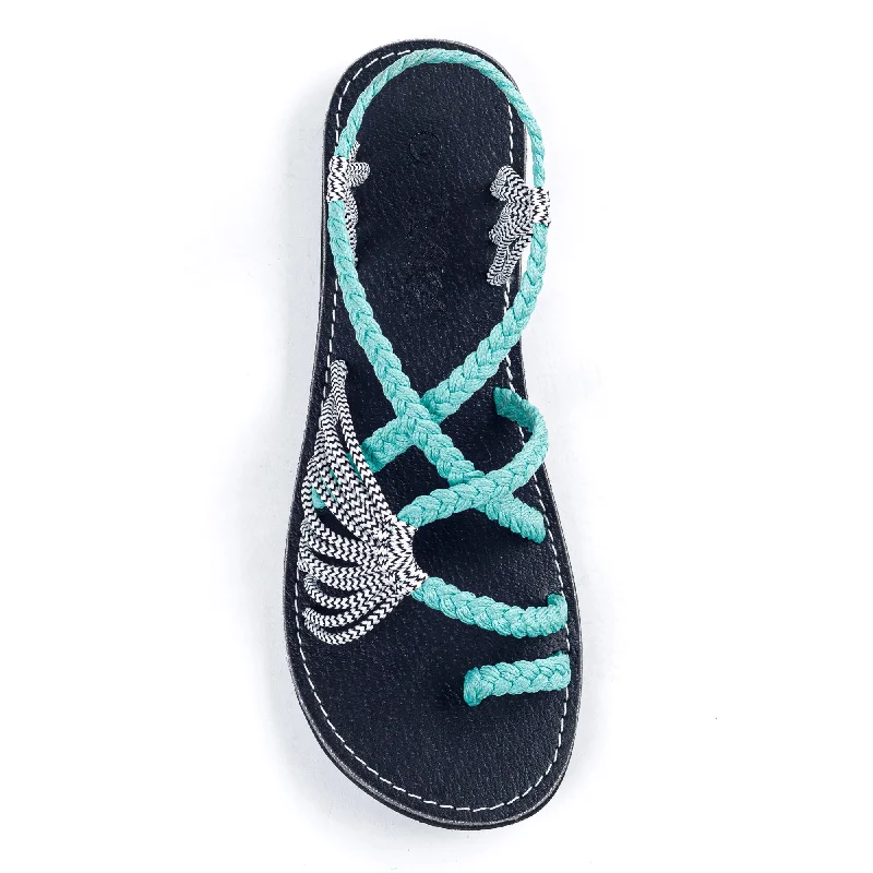 Women's Ankle - Strap Sandals with a Block Heel in Red for a Sophisticated StylePalm Leaf Flat Women's Sandals | Turquoise-Zebra Women's Ankle - Strap Sandals with a Block Heel in Red for a Sophisticated StylePalm Leaf Flat Women's Sandals | Turquoise-Zebra
