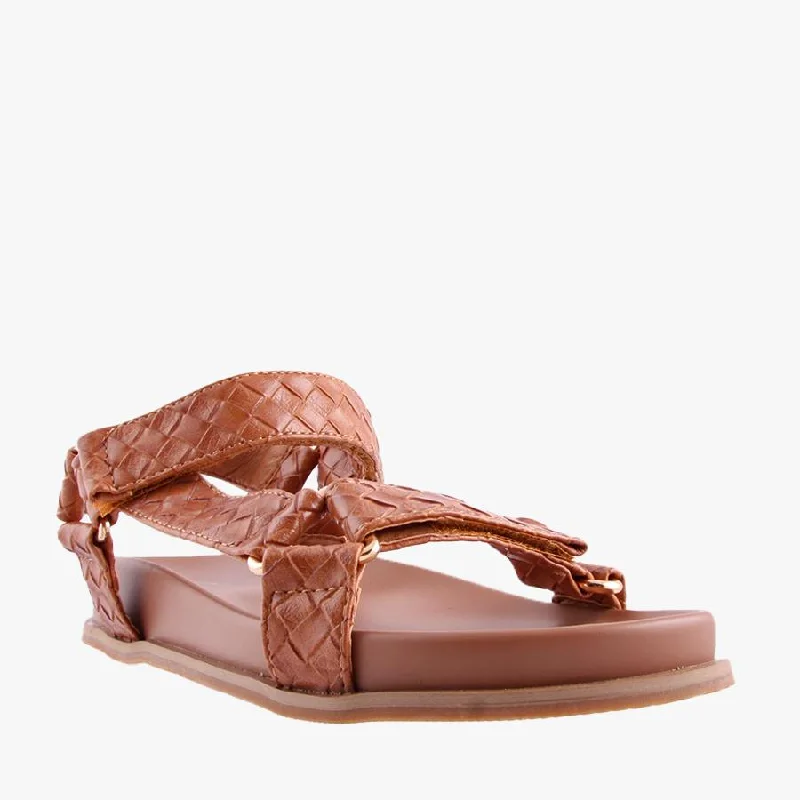 Women's Ankle - Strap Sandals with a Block Heel in Red for a Sophisticated StylePAPAYA TAN Women's Ankle - Strap Sandals with a Block Heel in Red for a Sophisticated StylePAPAYA TAN