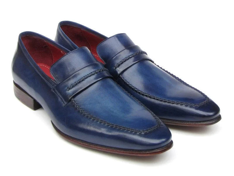 Suede men's loafers for a soft and luxurious feelPaul Parkman Men's Loafer Shoes Navy Leather Upper and Leather Sole (ID#068-BLU)