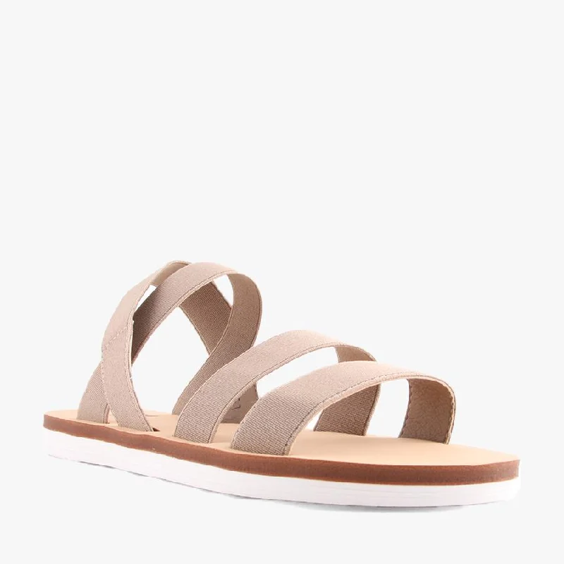 Plus Size Women's Wide - Width Platform Sandals in Black for Added Comfort and HeightPELLA TAUPE ELASTIC Plus Size Women's Wide - Width Platform Sandals in Black for Added Comfort and HeightPELLA TAUPE ELASTIC