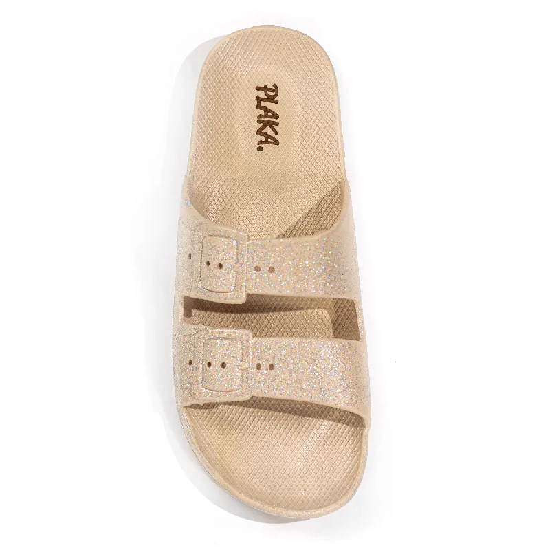 Shock - Absorbing Women's Sandals with a Soft Insole in Black for Active LifestylesPlaka Genesis 2 Fixed Straps Slides Sandals | Hallelujah Shock - Absorbing Women's Sandals with a Soft Insole in Black for Active LifestylesPlaka Genesis 2 Fixed Straps Slides Sandals | Hallelujah