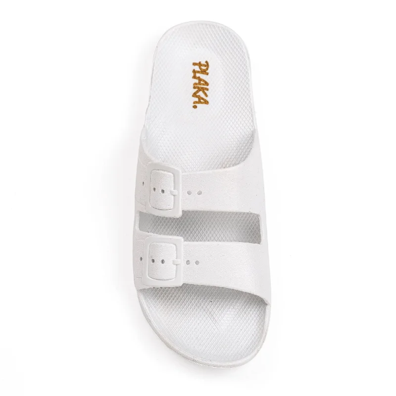 Plus Size Women's Wide - Width Platform Sandals in Black for Added Comfort and HeightPlaka Genesis 2 Fixed Straps Slides Sandals | White Wedding Plus Size Women's Wide - Width Platform Sandals in Black for Added Comfort and HeightPlaka Genesis 2 Fixed Straps Slides Sandals | White Wedding