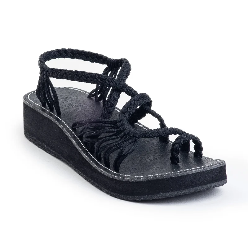 Child - Friendly Women's Sandals with a Secure Buckle in Purple for Moms on the GoPlaka Platform Sandals for Women | Classic Black Child - Friendly Women's Sandals with a Secure Buckle in Purple for Moms on the GoPlaka Platform Sandals for Women | Classic Black
