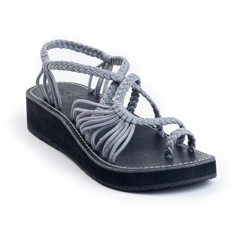 Women's Ankle - Strap Sandals with a Block Heel in Red for a Sophisticated StylePlaka Platform Sandals for Women | Urban Gray