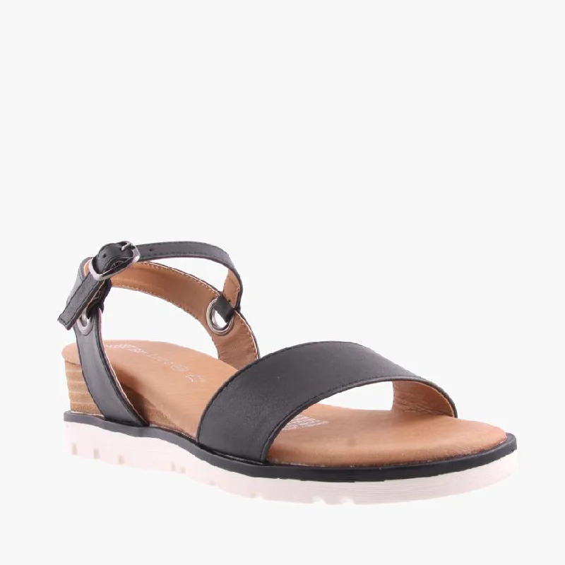 Women's Cork - Soled Espadrille Sandals with a Rope - Trimmed Upper in Navy for a Summer VibeRAVEN BLACK Women's Cork - Soled Espadrille Sandals with a Rope - Trimmed Upper in Navy for a Summer VibeRAVEN BLACK