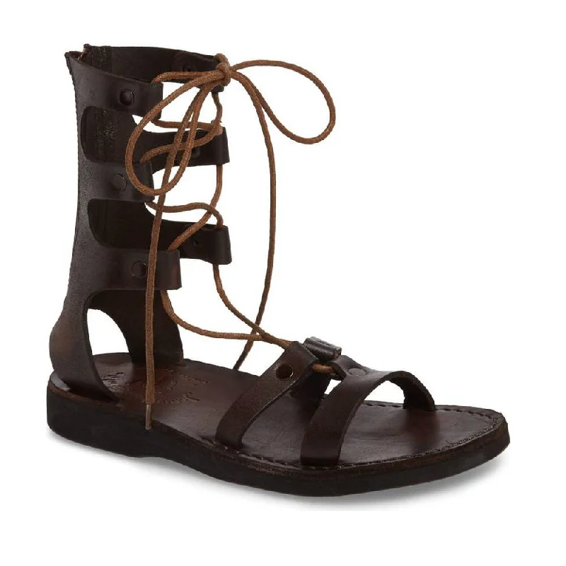 Women's Sandals with a Floral - Printed Upper in Pink for a Feminine Spring LookRebecca - Leather Gladiator Lace Up Sandal | Brown Women's Sandals with a Floral - Printed Upper in Pink for a Feminine Spring LookRebecca - Leather Gladiator Lace Up Sandal | Brown