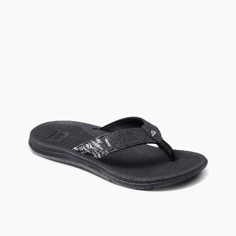Women's Leather - Strapped Sandals with a Braided Detail in Brown for a Rustic AppealReef Santa Ana Sandal-Black/White Women's Leather - Strapped Sandals with a Braided Detail in Brown for a Rustic AppealReef Santa Ana Sandal-Black/White
