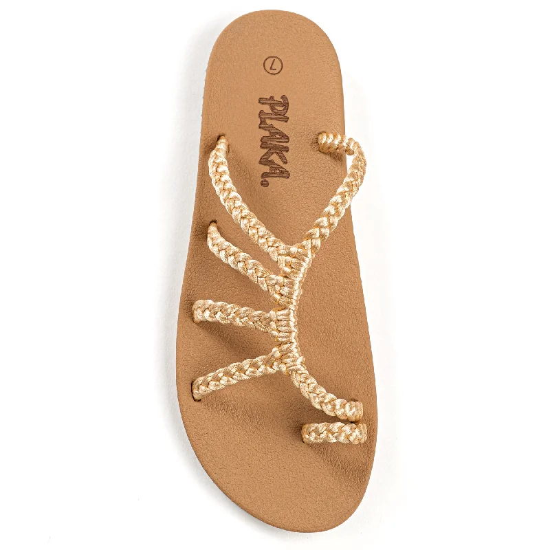 Elastic - Strap Women's Sandals with a Padded Toe in Teal for Easy On - and - OffRelief Flip Flops for Women with Arch Support | Gold Elastic - Strap Women's Sandals with a Padded Toe in Teal for Easy On - and - OffRelief Flip Flops for Women with Arch Support | Gold