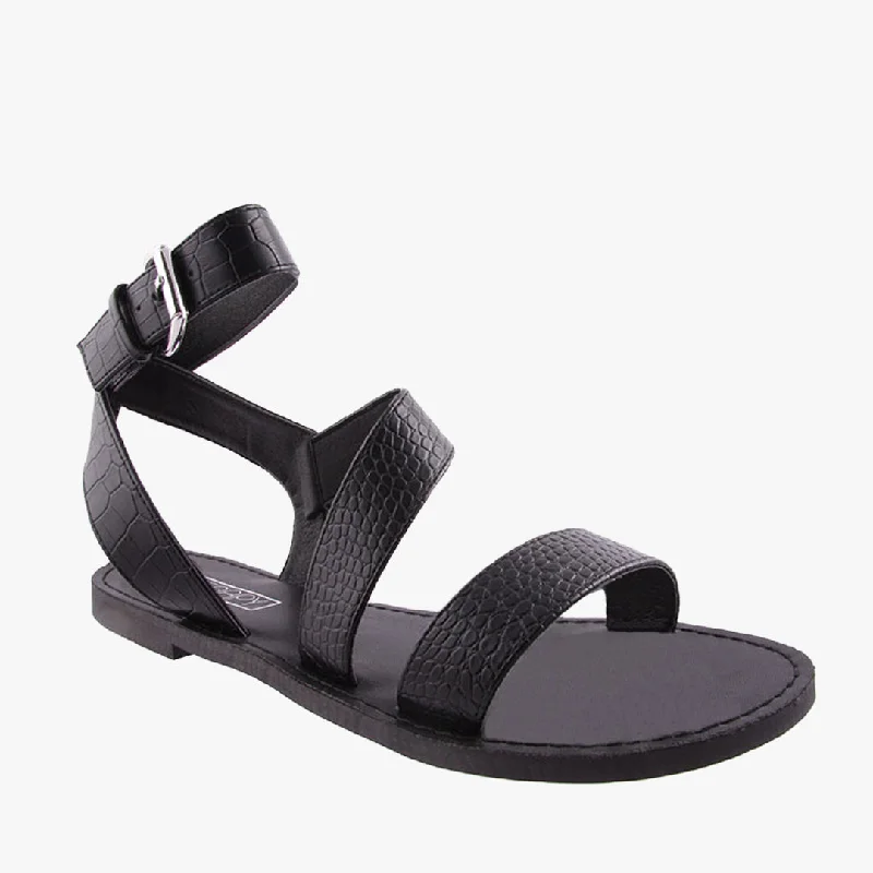 Plus Size Women's Wide - Width Platform Sandals in Black for Added Comfort and HeightRIMES BLACK CROC Plus Size Women's Wide - Width Platform Sandals in Black for Added Comfort and HeightRIMES BLACK CROC