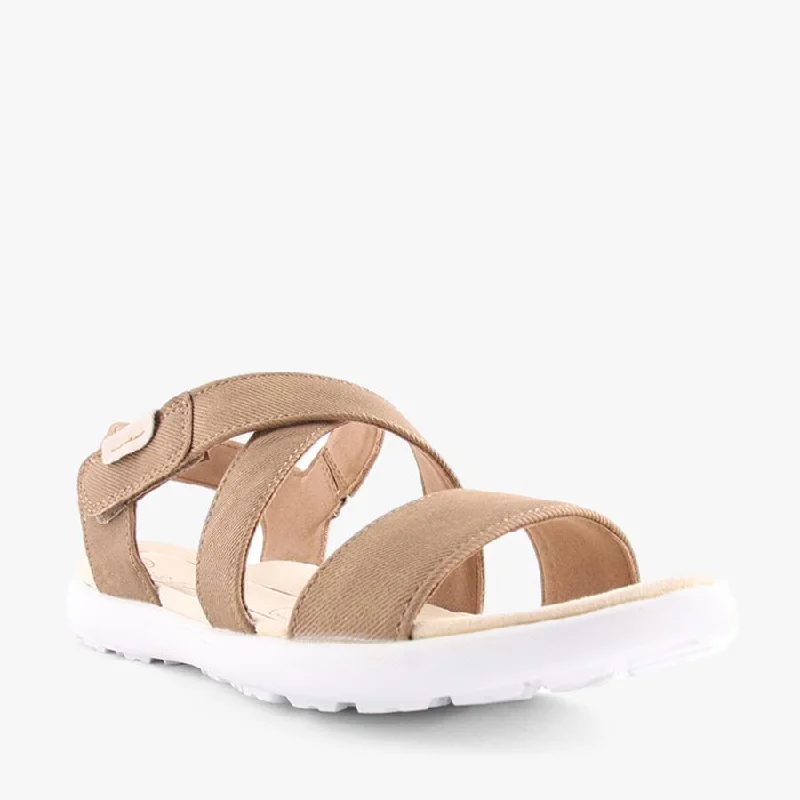 Sustainable Women's Recycled Material Sandals in Beige for Eco - Conscious ShoppersRYLEE TAUPE Sustainable Women's Recycled Material Sandals in Beige for Eco - Conscious ShoppersRYLEE TAUPE