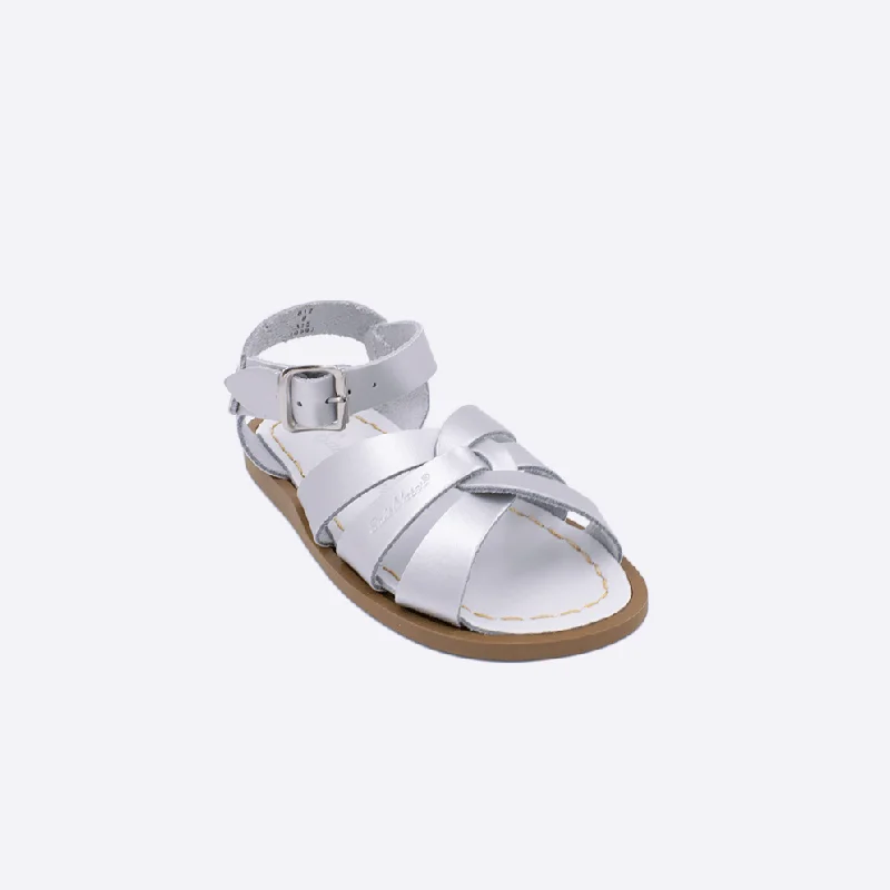 Women's Sandals with a Wedge Heel and a Tassel Detail in Orange for a Trendy LookSalt Water Original Silver - Toddler Women's Sandals with a Wedge Heel and a Tassel Detail in Orange for a Trendy LookSalt Water Original Silver - Toddler