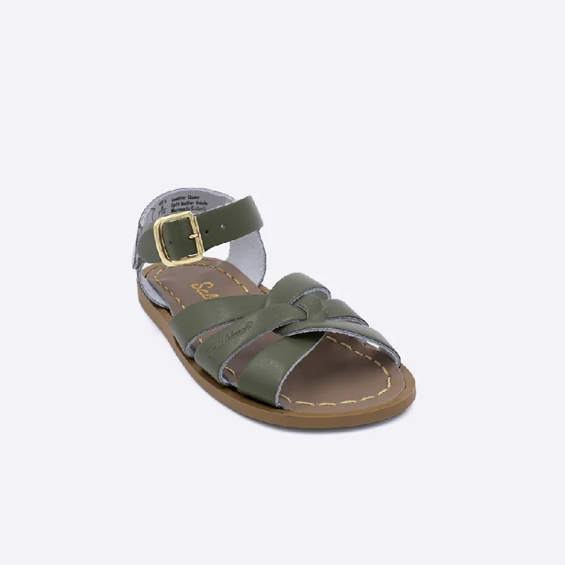 Women's Leather - Strapped Sandals with a Braided Detail in Brown for a Rustic AppealSalt Water Original - Toddler Women's Leather - Strapped Sandals with a Braided Detail in Brown for a Rustic AppealSalt Water Original - Toddler