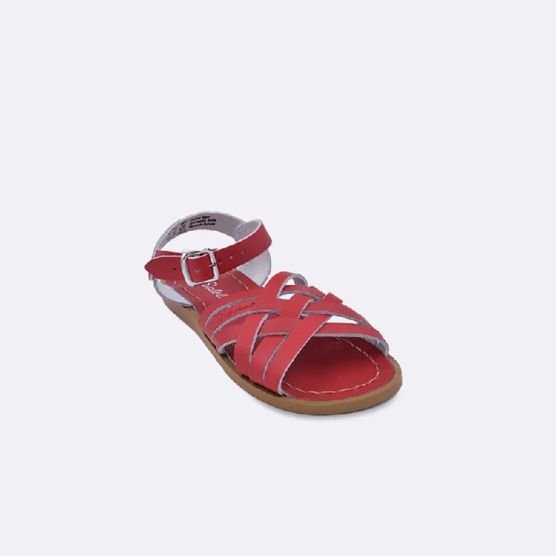Women's Ankle - Strap Sandals with a Block Heel in Red for a Sophisticated StyleSalt Water Retro Red - Toddler Women's Ankle - Strap Sandals with a Block Heel in Red for a Sophisticated StyleSalt Water Retro Red - Toddler