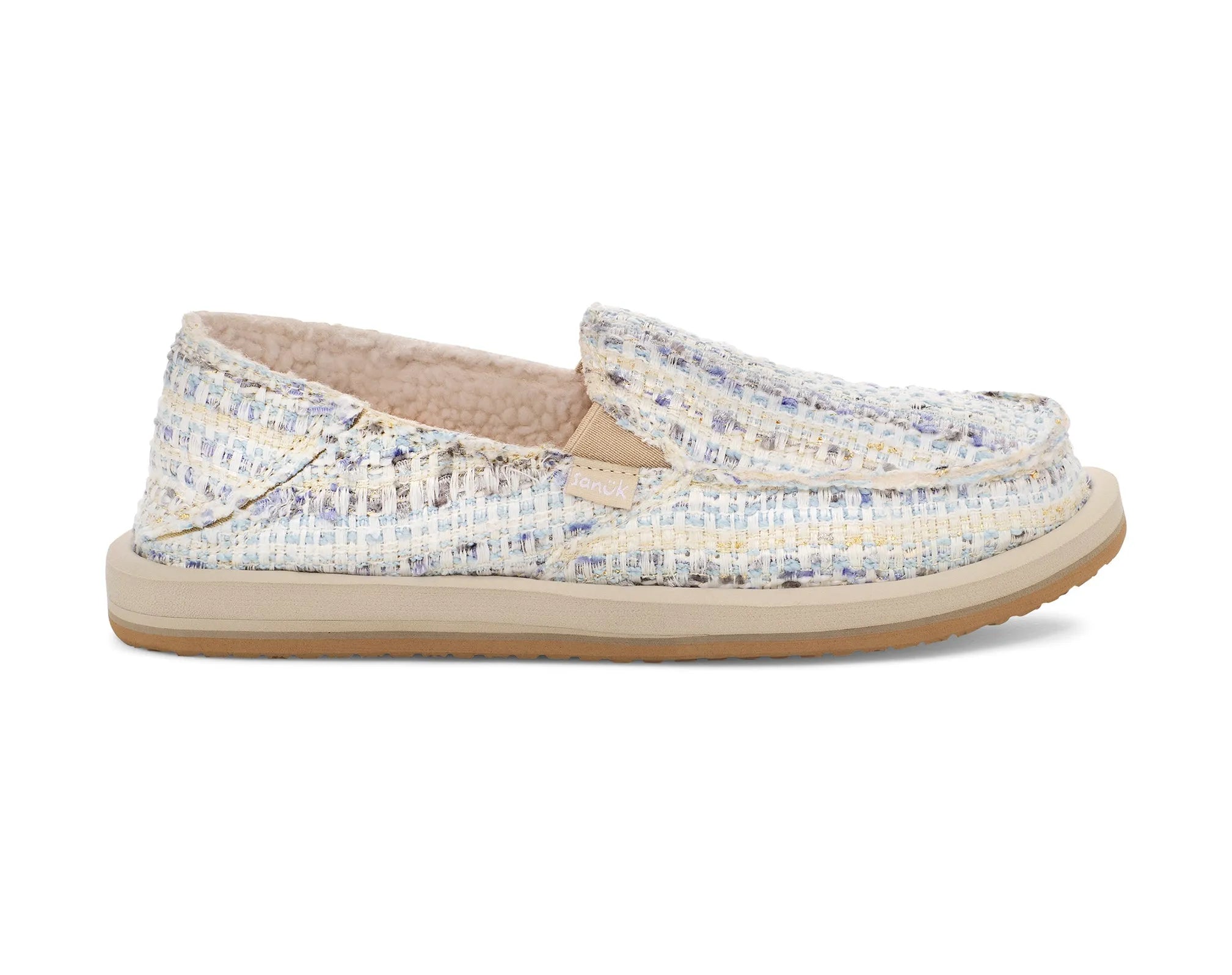 Sustainable Women's Recycled Material Sandals in Beige for Eco - Conscious ShoppersSanuk Womens Shoes Donna Tweed Chill