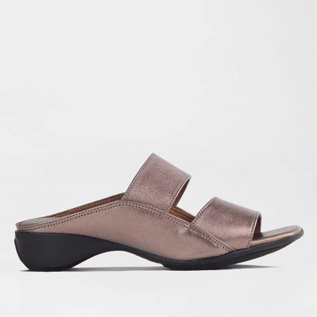 Adjustable Strap Women's Sandals with a Padded Heel in Pink for a Custom FitSlip-on Mule Sandal in Lead Pearl- 12317 Adjustable Strap Women's Sandals with a Padded Heel in Pink for a Custom FitSlip-on Mule Sandal in Lead Pearl- 12317