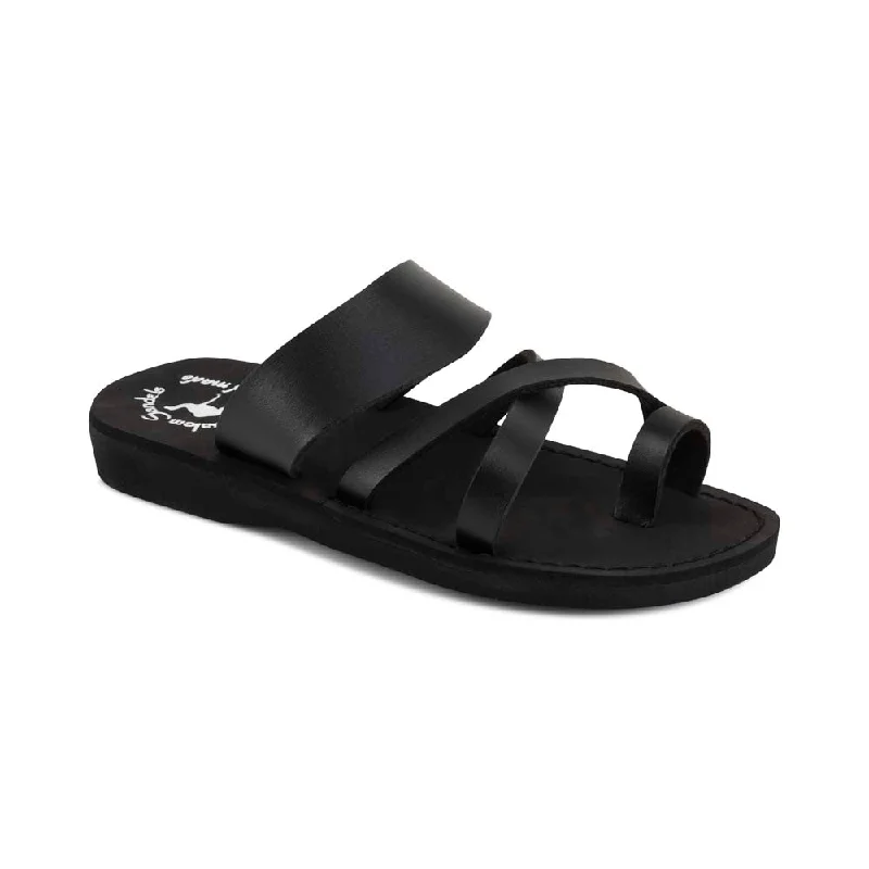 Women's Flat Slide Sandals with a Memory Foam Insole in White for All - Day ComfortThe Good Shepherd Vegan - Leather Alternative Sandal | Black Women's Flat Slide Sandals with a Memory Foam Insole in White for All - Day ComfortThe Good Shepherd Vegan - Leather Alternative Sandal | Black