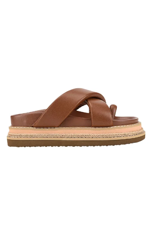 Women's Sandals with a Floral - Printed Upper in Pink for a Feminine Spring LookThelma Flatform Slides Cognac Brown Women's Sandals with a Floral - Printed Upper in Pink for a Feminine Spring LookThelma Flatform Slides Cognac Brown