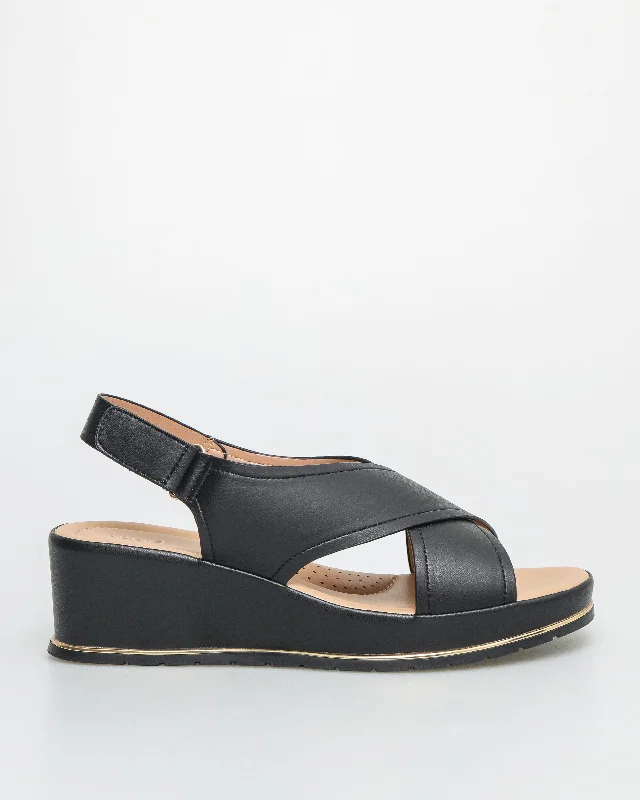 Women's Cork - Soled Espadrille Sandals with a Rope - Trimmed Upper in Navy for a Summer VibeTomaz NN325 Ladies Double Cross Strap Sandal (Black) Women's Cork - Soled Espadrille Sandals with a Rope - Trimmed Upper in Navy for a Summer VibeTomaz NN325 Ladies Double Cross Strap Sandal (Black)