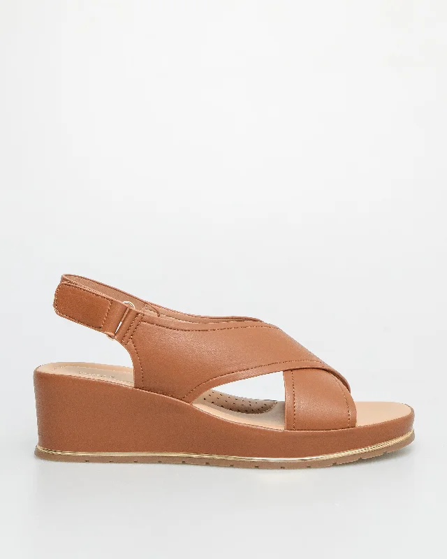 Shock - Absorbing Women's Sandals with a Soft Insole in Black for Active LifestylesTomaz NN325 Ladies Double Cross Strap Sandal (Brown) Shock - Absorbing Women's Sandals with a Soft Insole in Black for Active LifestylesTomaz NN325 Ladies Double Cross Strap Sandal (Brown)
