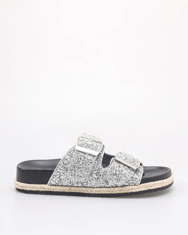 Orthopedic Women's Sandals with Arch Support in Gray for Foot HealthTomaz NN457 Ladies Glittery Sandals (Silver)