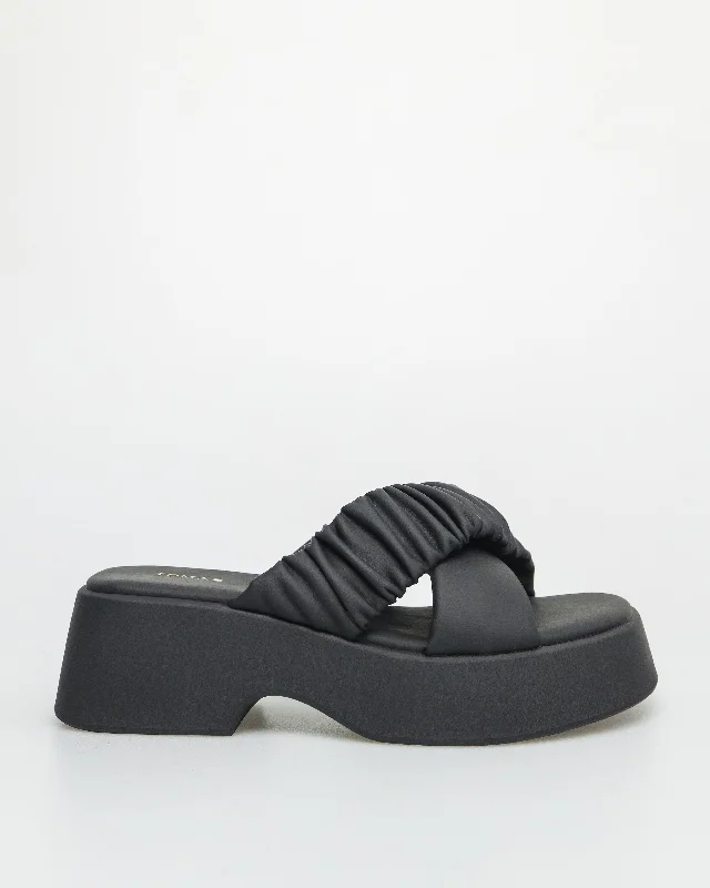 Sustainable Women's Recycled Material Sandals in Beige for Eco - Conscious ShoppersTomaz YX156 Ladies Crossover Scrunchie Sandals (Black) Sustainable Women's Recycled Material Sandals in Beige for Eco - Conscious ShoppersTomaz YX156 Ladies Crossover Scrunchie Sandals (Black)
