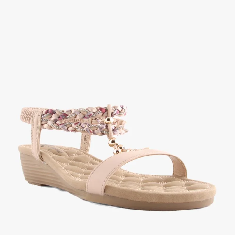 Women's Ankle - Strap Sandals with a Block Heel in Red for a Sophisticated StyleTULLY NUDE
