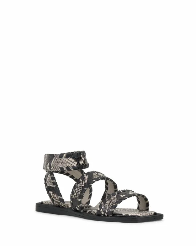 Women's Rhinestone - Embellished Open - Toe Sandals in Silver for a Glamorous Party LookVince Camuto BIPENDRA WARM VANILLA BLACK/PYTHON MALA Women's Rhinestone - Embellished Open - Toe Sandals in Silver for a Glamorous Party LookVince Camuto BIPENDRA WARM VANILLA BLACK/PYTHON MALA