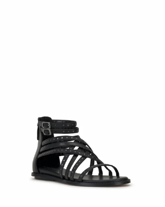 Women's Leather - Strapped Sandals with a Braided Detail in Brown for a Rustic AppealVince Camuto DIRRAZO BLACK/SFT SILKY LEA Women's Leather - Strapped Sandals with a Braided Detail in Brown for a Rustic AppealVince Camuto DIRRAZO BLACK/SFT SILKY LEA