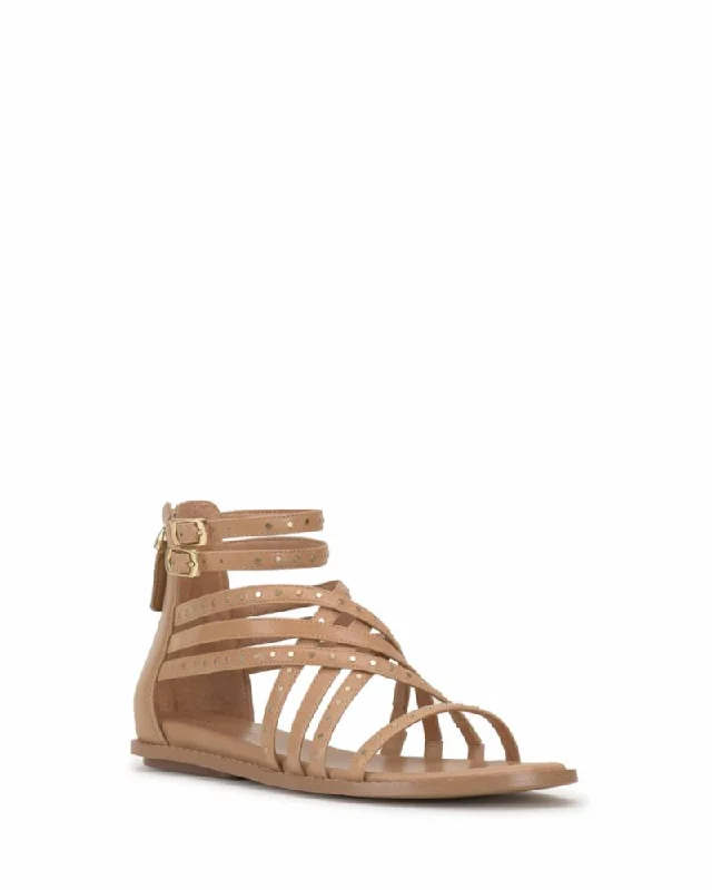 Sustainable Women's Recycled Material Sandals in Beige for Eco - Conscious ShoppersVince Camuto DIRRAZO SANDSTONE/COW PARADISE