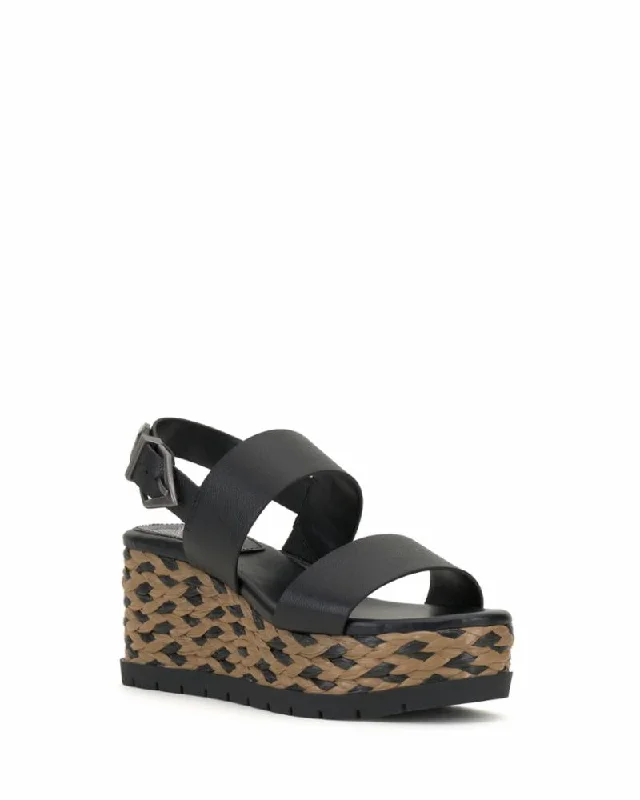 Women's Sandals with a Glitter - Coated Strap in Gold for a Sparkly Summer OutfitVince Camuto MIAPELLE BLACK/BUTTER CALF Women's Sandals with a Glitter - Coated Strap in Gold for a Sparkly Summer OutfitVince Camuto MIAPELLE BLACK/BUTTER CALF