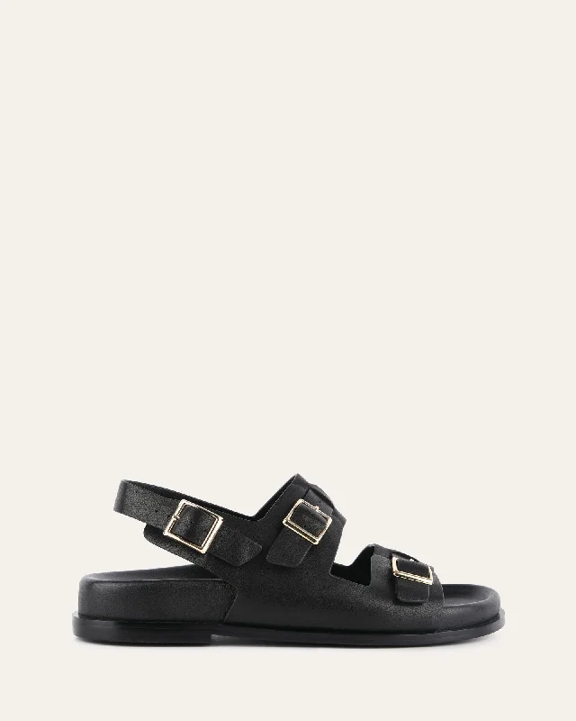 Women's Leather - Strapped Sandals with a Braided Detail in Brown for a Rustic Appeal Women's Leather - Strapped Sandals with a Braided Detail in Brown for a Rustic Appeal Plus Size Women's Wide - Width Platform Sandals in Black for Added Comfort and HeightVERONA FLAT SANDALS BLACK LEATHER