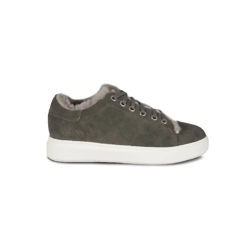 Chunky - Sole Women's Platform Sneakers in White for a Trendy Street Style LookLady's Holly Sheepskin Sneaker In Gray Chunky - Sole Women's Platform Sneakers in White for a Trendy Street Style LookLady's Holly Sheepskin Sneaker In Gray