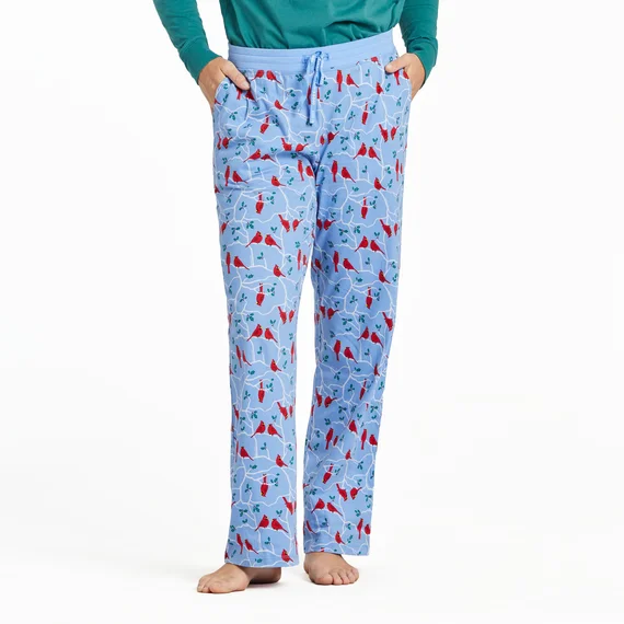 Patterned Print Women's Sneakers in Floral Designs for a Feminine and Fashion - Forward LookWomen's Cardinal Branch Pattern Snuggle Up Sleep Pant - Cornflower Blue