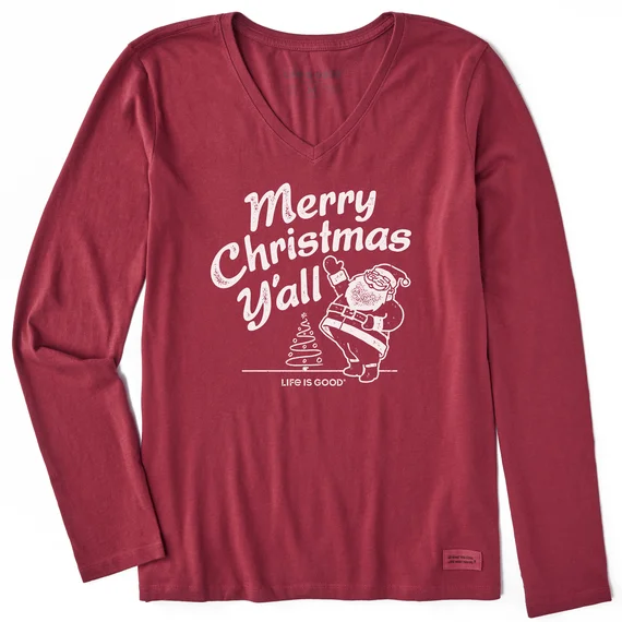 Breathable Mesh Women's Running Sneakers with Reflective Trim for Nighttime JoggingWomen's Santa Merry Christmas Y'all Long-Sleeve Crusher Vee - Cranberry Red Breathable Mesh Women's Running Sneakers with Reflective Trim for Nighttime JoggingWomen's Santa Merry Christmas Y'all Long-Sleeve Crusher Vee - Cranberry Red