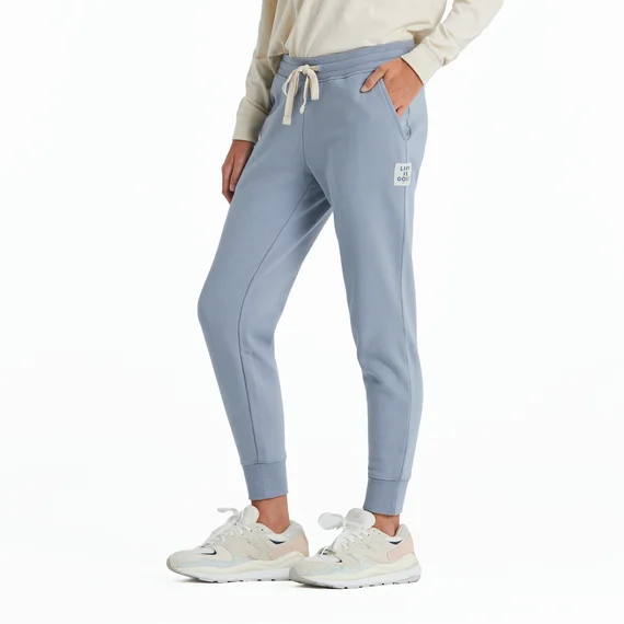Women's Sneakers with Hidden Wedges for a Subtle Height Boost and Added StyleWomen's Solid Simiply True Fleece Jogger - Stone Blue