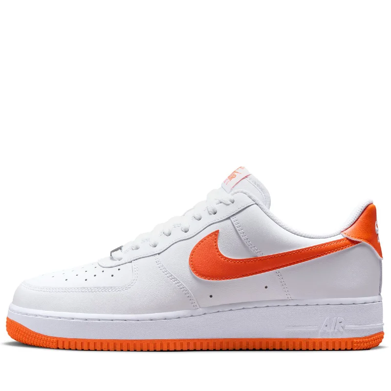 Women's Sneakers with Heel - Stabilizing Technology for Better Balance During RunningNike Air Force 1 '07 - White/Safety Orange Women's Sneakers with Heel - Stabilizing Technology for Better Balance During RunningNike Air Force 1 '07 - White/Safety Orange