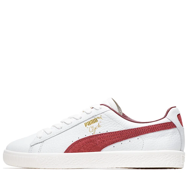 Water - Resistant Women's Hiking Sneakers with Traction Outsoles for Outdoor AdventuresPuma Clyde Made In Italy - Puma White/Intense Red Water - Resistant Women's Hiking Sneakers with Traction Outsoles for Outdoor AdventuresPuma Clyde Made In Italy - Puma White/Intense Red