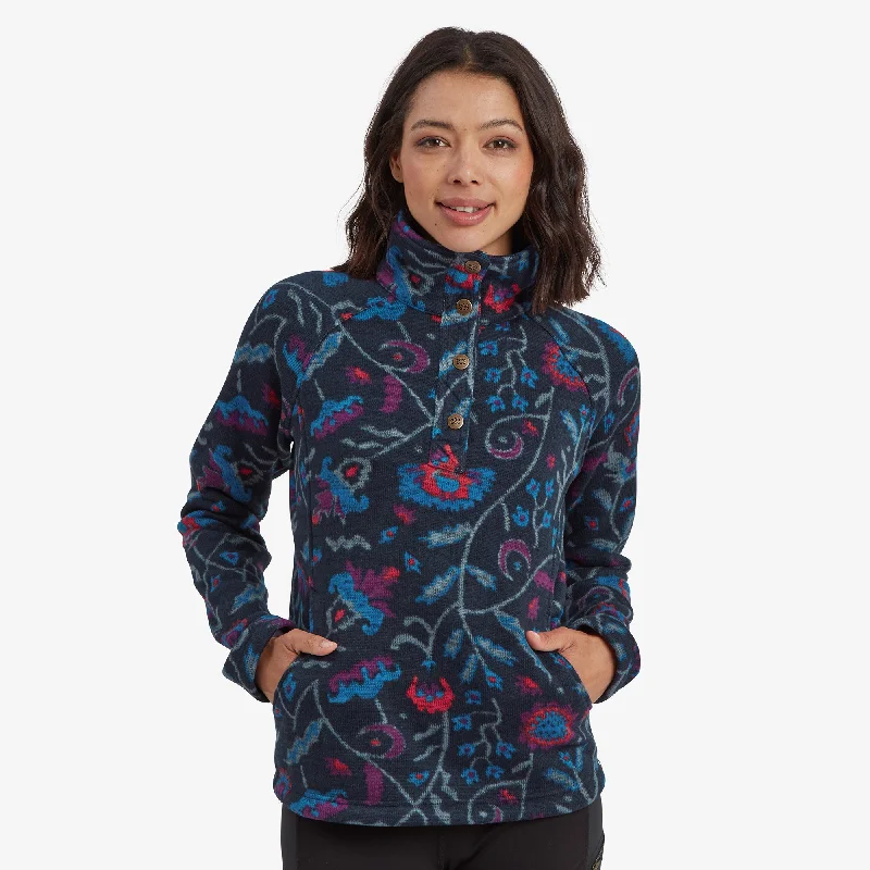 Women's Sneakers with Hidden Wedges for a Subtle Height Boost and Added StyleWomen's Bhutan Pullover - Rathee Blue Floral Women's Sneakers with Hidden Wedges for a Subtle Height Boost and Added StyleWomen's Bhutan Pullover - Rathee Blue Floral