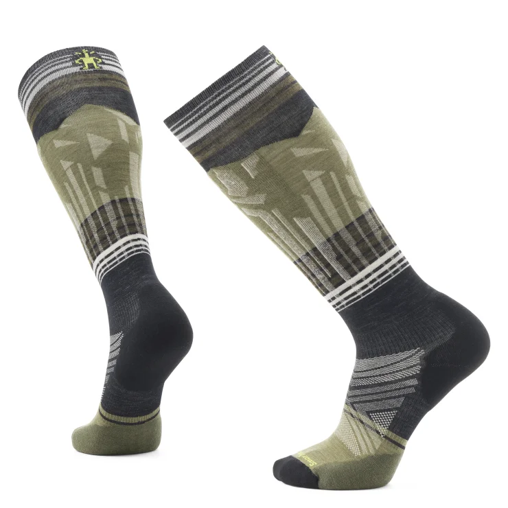 Women's Sneakers with Adjustable Straps for a Customized Fit During High - Impact ExercisesMen's Ski Targeted Cushion Summit Shot Otc Sock - Black